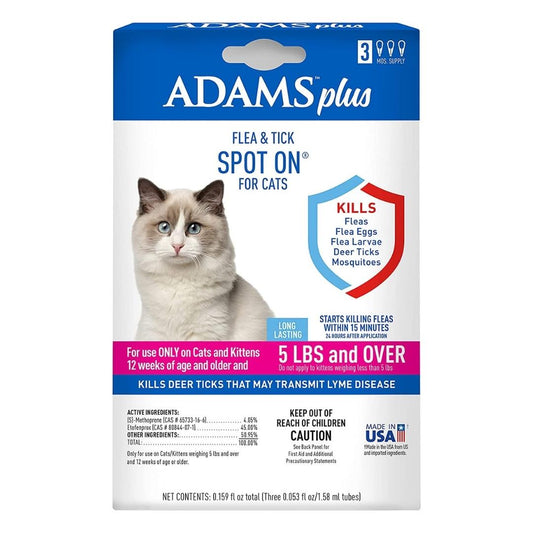 Adams Plus Flea and Tick Spot On for Cats and Kittens Over 5 lbs Default Title