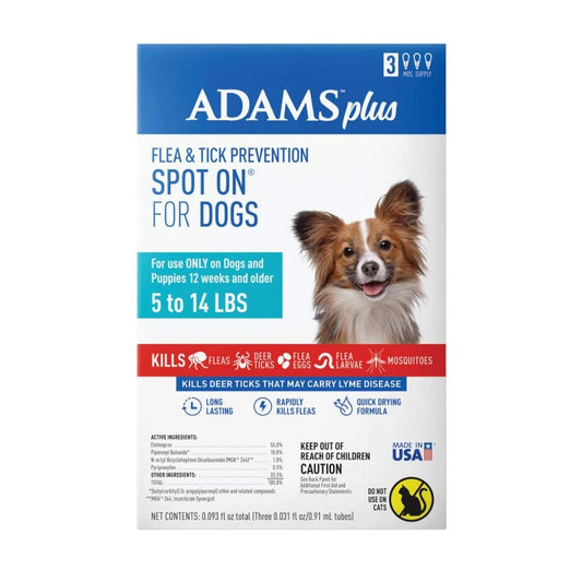 Adams Plus Flea And Tick Prevention Spot On For Dogs; Small Dogs 5 To 14 Lbs Default Title