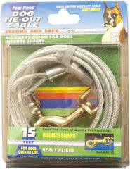 Four Paws Heavy Weight Tie Out Cable Silver 15ft