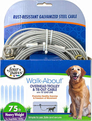 Four Paws Heavy Weight Dog Trolley Exerciser Silver, 1ea/75 Foot