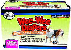 Four Paws Wee Wee Disposable Diapers Extra Small 12pk