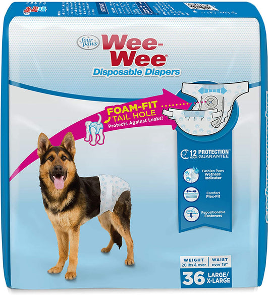 Four Paws WeeWee Disposable Dog Diapers 1ea/Large 36 ct