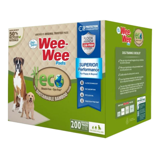 Four Paws Wee-Wee Eco Pads With Bamboo 22 x 23 - 200 Count
