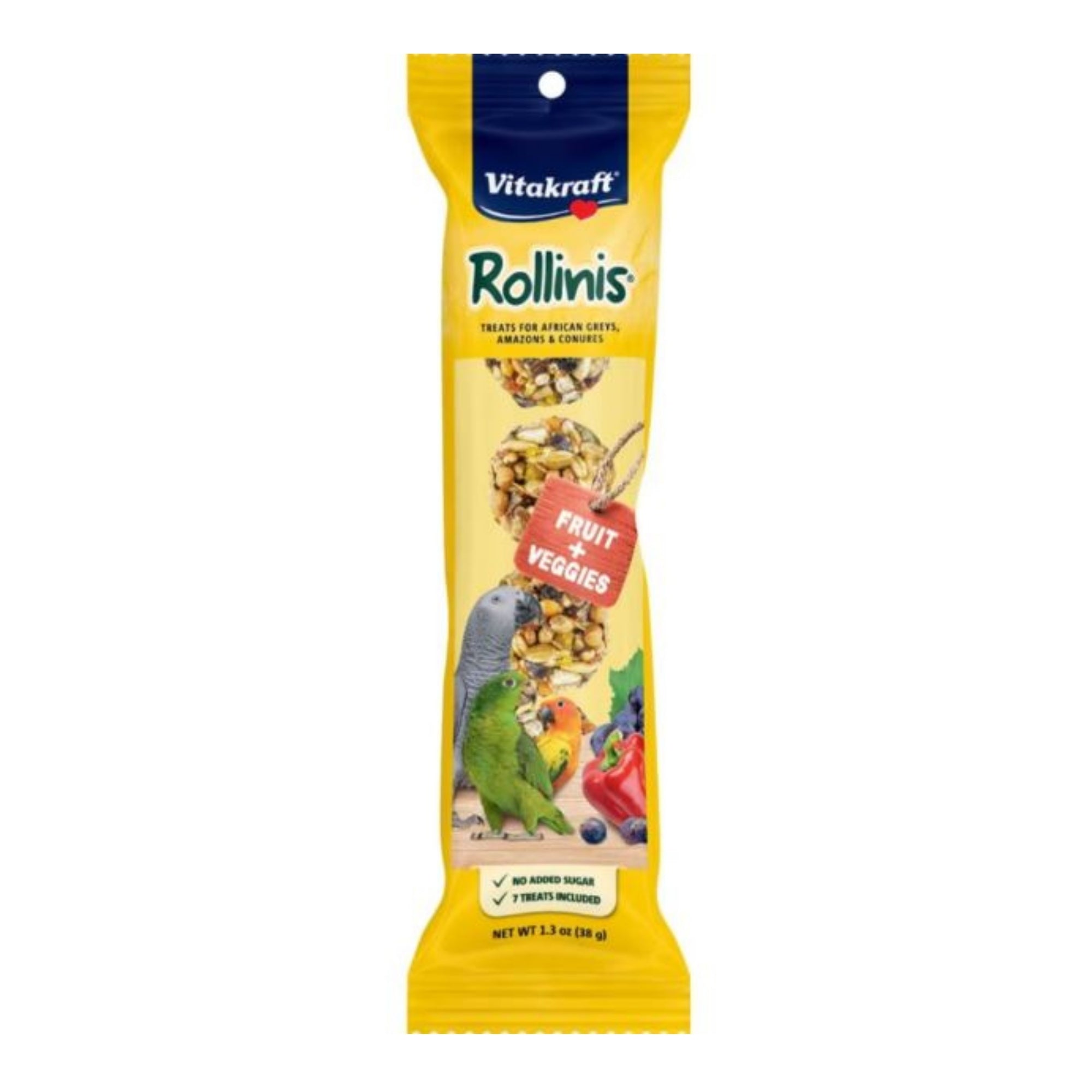 Vitakraft Rollinis Bird Treat For Parrots Fruit & Veggies 1.3oz.