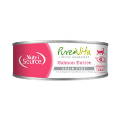 NutriSource PureVita LID Grain Free Canned Cat Food Salmon Entrée 5.5oz