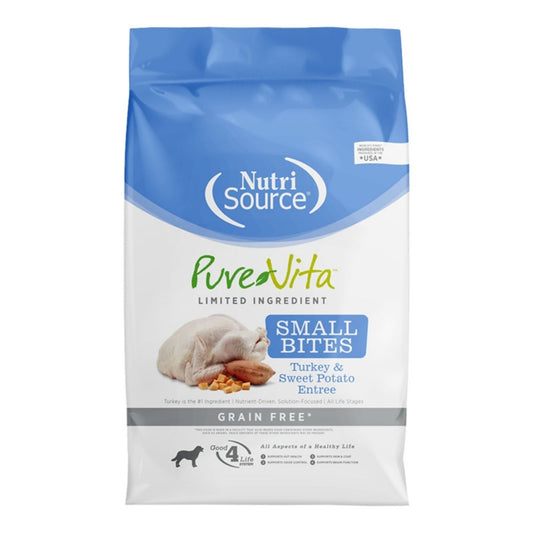 Pure Vita Dog Small Bites Grain Free Turkey & Sweet Potato 4Lbs