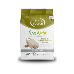 NutriSource PureVita LID Grain Free Dry Dog Food Duck & Green Lentils Entrée 25lb