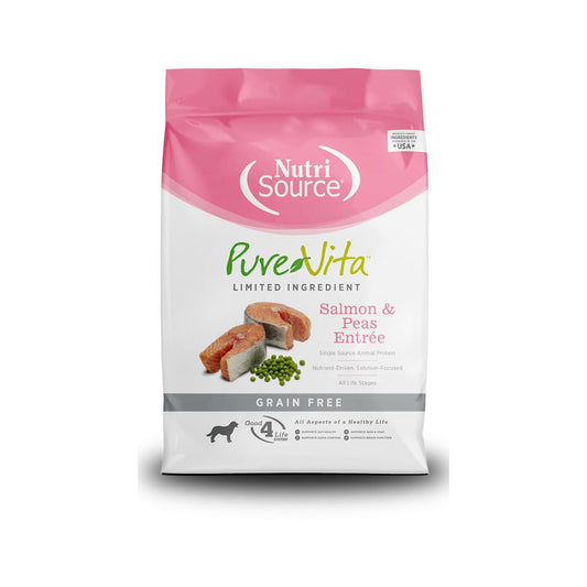 NutriSource PureVita LID Grain Free Dry Dog Food Salmon & Peas Entrée 25lb