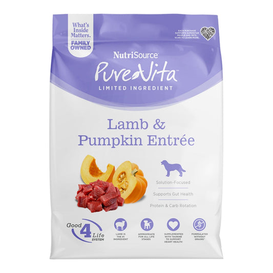 Pure Vita Dog Grain Free Lamb & Pumpkin 12Lbs
