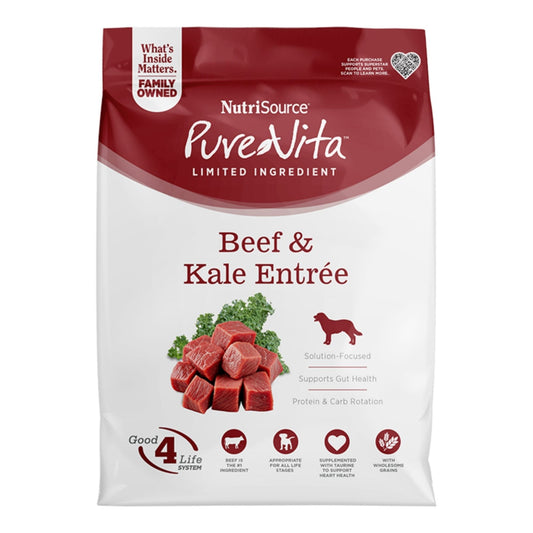 Pure Vita Dog Beef & Kale Food 12Lbs