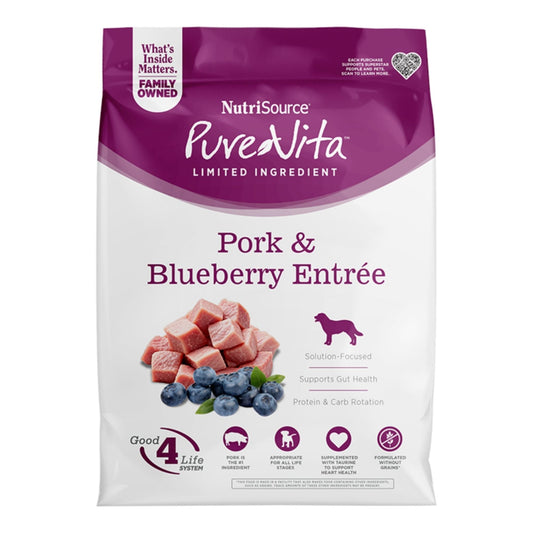 Pure Vita Dog Grain Free Pork & Blueberry 25Lbs