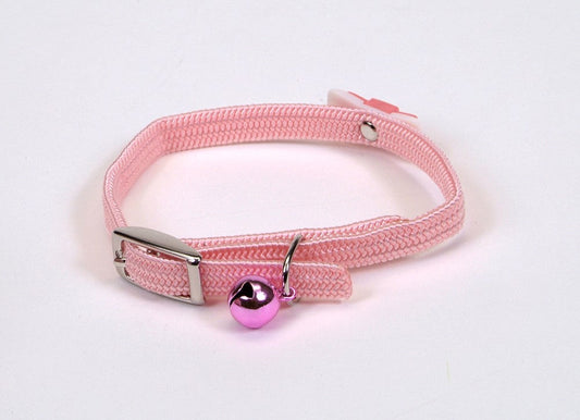 Coastal Li'l Pals Elasticized Safety Kitten Collar Jeweled Bow Pink 5/16X8in