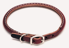 Coastal Circle T Latigo Leather Round Dog Collar 3/8X10in