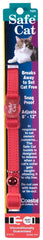 Safe Cat Adjustable Snag-Proof Nylon Breakaway Collar Red 3-8 in x 8-12 in