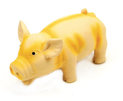 Coastal Rascals Latex Pig Dog Toy Yellow 6.25in