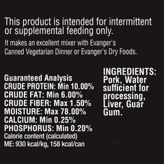 Evanger's Grain-Free Wet Dog & Cat Food Pork 6oz. (Case of 24)