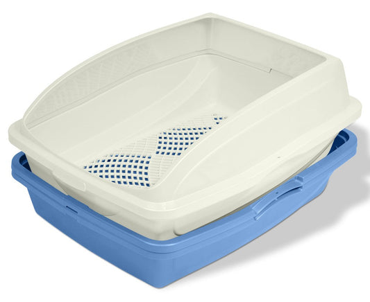 Van Ness Plastics Sifting Cat Litter Pan With Frame White, Blue 1Ea