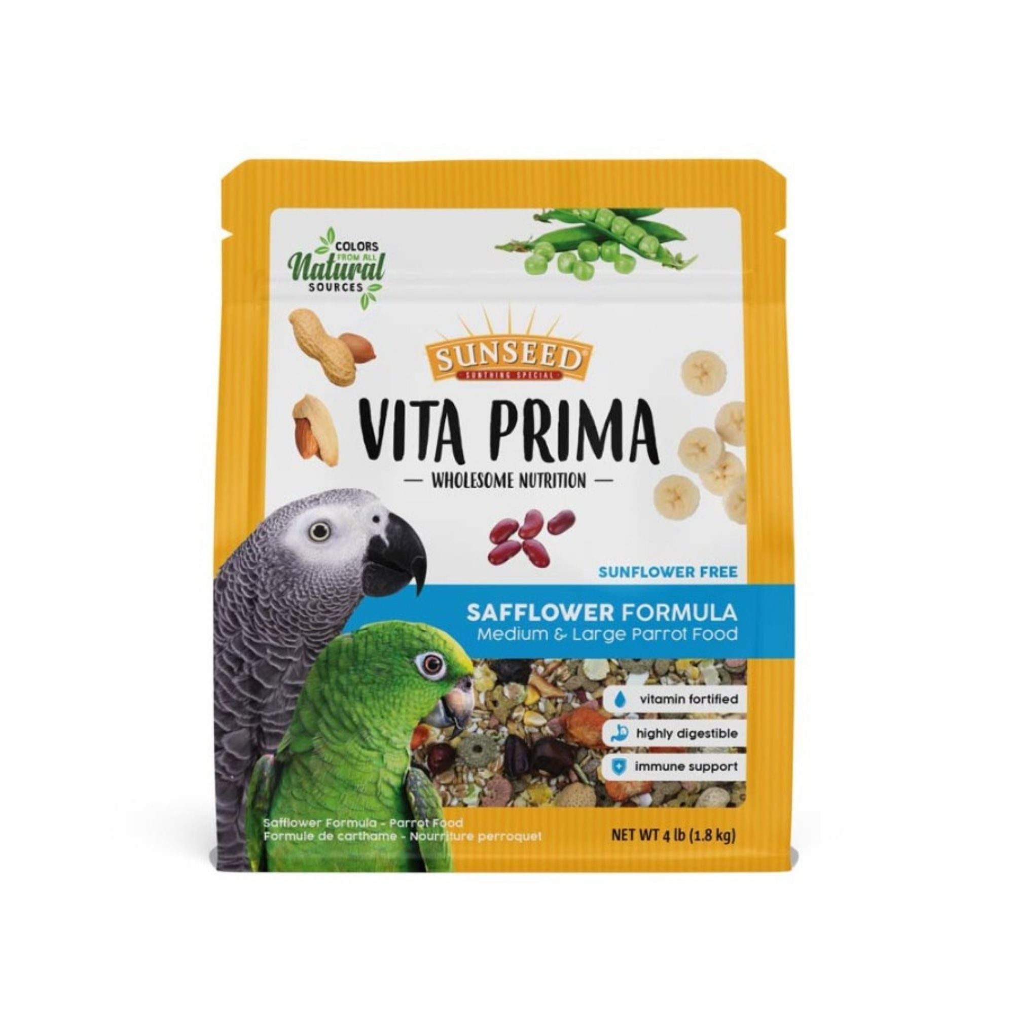 Sun Seed Vita Prima Safflower Formula Medium & Large Parrot Food 1ea/4 lb