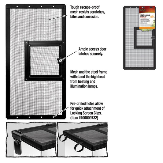 Zilla Fresh Air Screen Cover with Hinged Door 1ea/20 X 10 in
