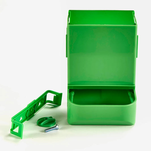 Kaytee Gravity Bin Feeder with Bracket Assorted Colors 5.25″ x 5.75″ x 8.25″ – 100079410