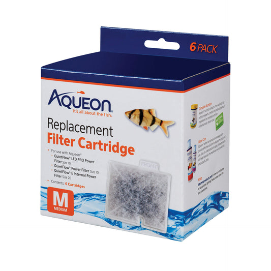 Aqueon Replacement Filter Cartridges 6 pack Medium 4.9″ x 2″ x 5.7″ – 100106085