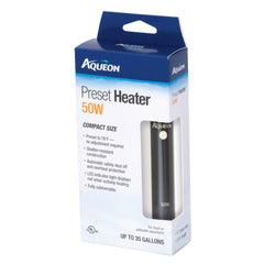 Aqueon Preset Fish Tank Heater 50 watts Black 3.5″ x 1.5″ x 7″ – 100106251