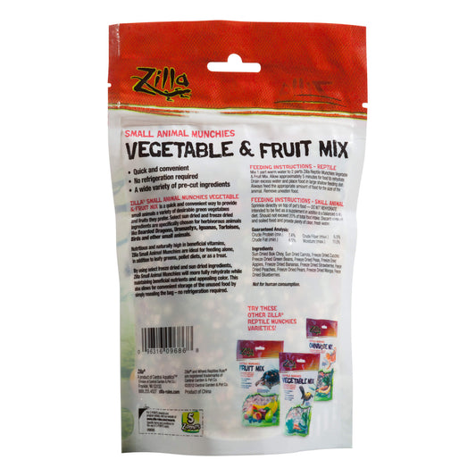 Zilla Reptile Munchies Vegetable and Fruit 4 ounces 5.875″ x 2.75″ x 9.5″ – 100109686