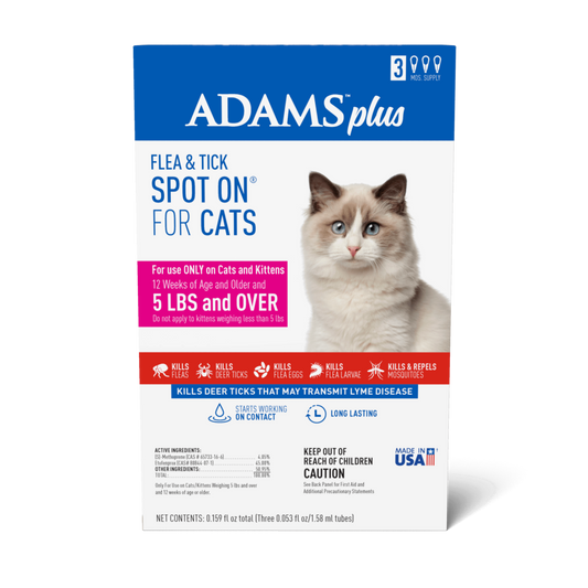 Adams Plus Flea Tick Spot On for Cats 1ea/Over 5 lb