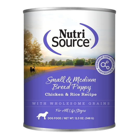 Nutrisource Dog Small & Medium Breed Puppy Chicken & Rice 12.3oz. (Case of 12)