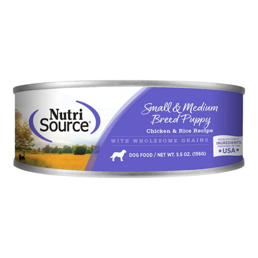 Nutrisource Dog Small & Medium Breed Puppy Chicken & Rice 5.5oz. (Case of 12)