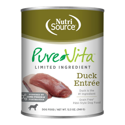 Pure Vita Dog Grain Free Duck Entree 12.3oz. (Case of 12)
