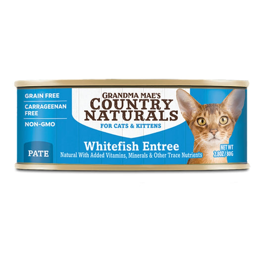 Grandma Mae's Country Naturals Grain Free Pate Wet Cat & Kitten Food Whitefish 2.8oz 24pk
