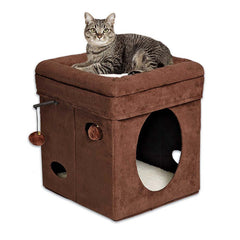Midwest Curious Cat Cube Brown 15.125″ x 15.125″ x 16.5″ – 137-BR