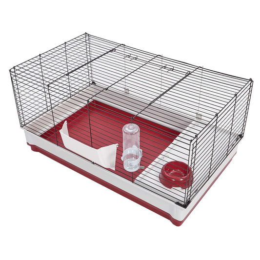 Midwest Wabbitat Deluxe Rabbit Home White, Red 39.50″ x 23.75″ x 19.75″ – 158
