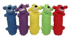 Multipet Loofa Floppy Water Bottle Buddies Dog Toy Assorted 11 in