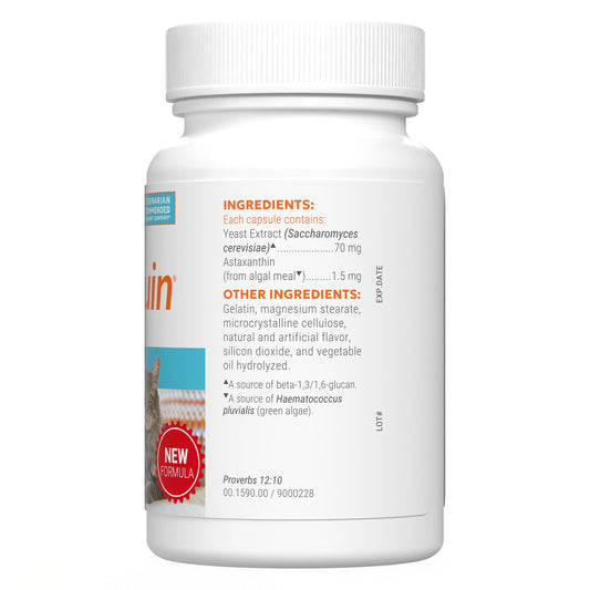 Nutramax Imuquin Immune Health Supplement Powder for Cats, With Beta Glucans, With Astaxanthin, 30 Sprinkle Capsules