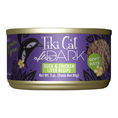 Tiki Cat After Dark Pate Wet Cat Food, Duck & Chicken Liver, 3 oz. Cans, 12 Count