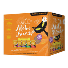 Tiki Cat Aloha Friends Wet Cat Food, Variety Pack, 2.5 oz. Pouch, 12 Count