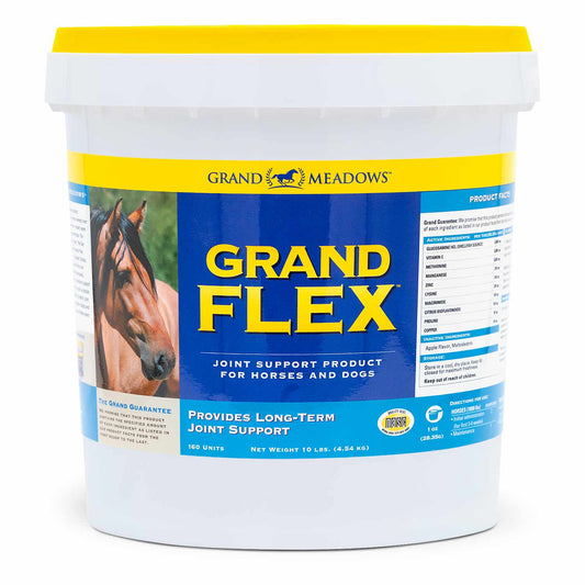 Grand Flex Joint Supplement for Horses – Glucosamine, Collagen, Amino Acids, Lysine, Vitamins & Minerals, Joint Support, Mobility, Performance, Active & Aging Horses, Daily Wellness – 10 lb