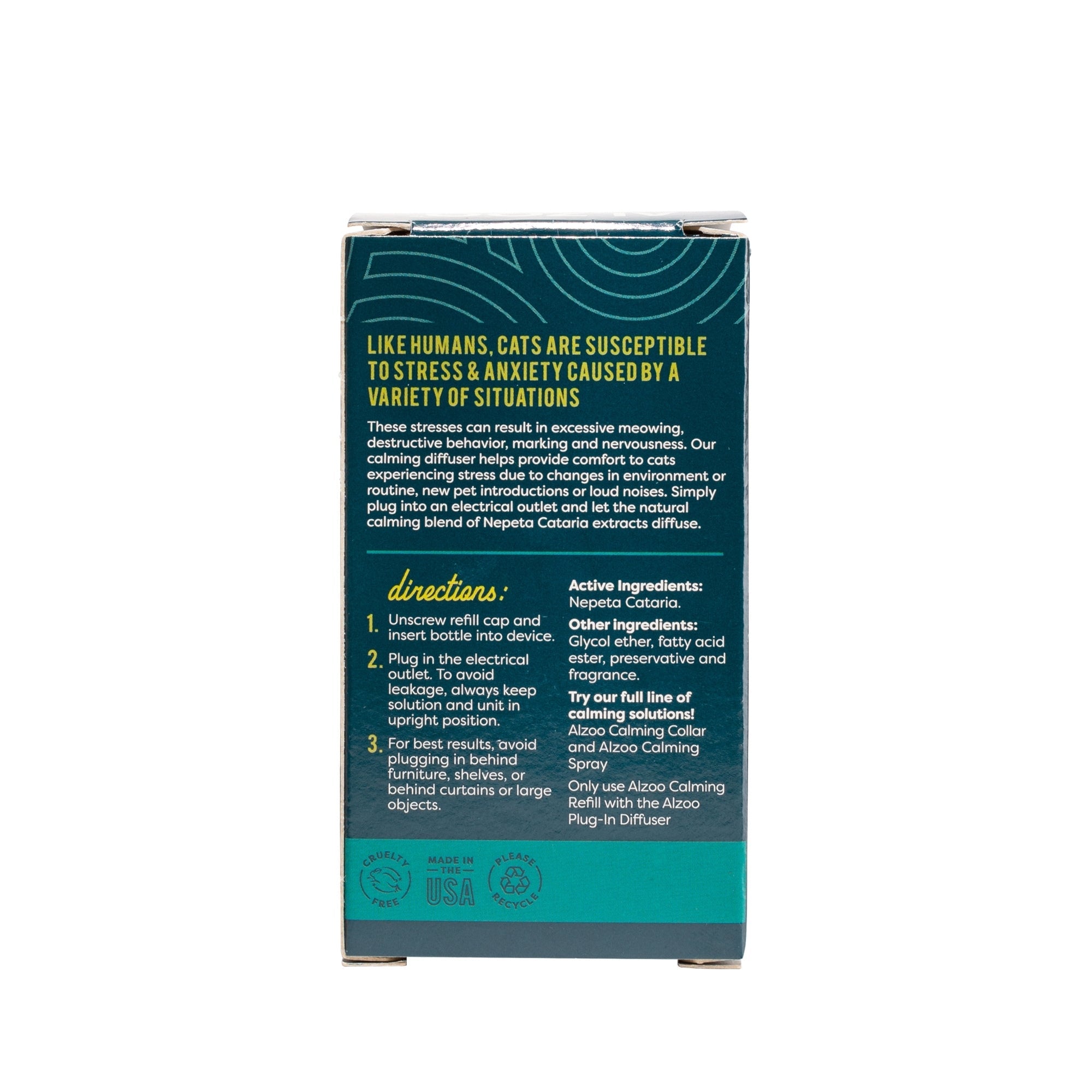 Alzoo Plant-Based Calming Diffuser Refill Cat 1.52oz.