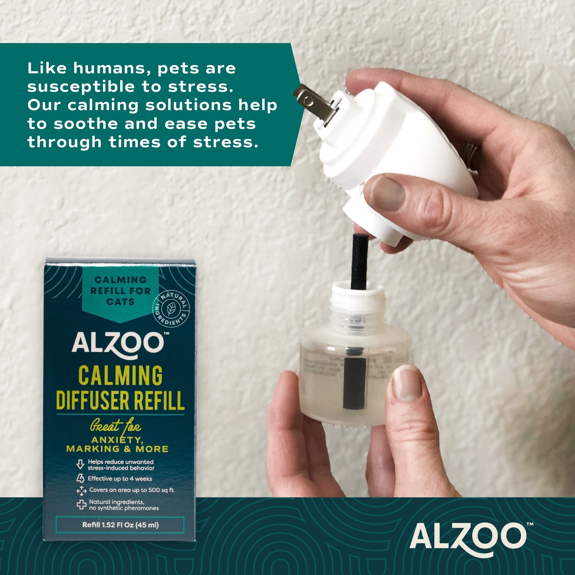 Alzoo Plant-Based Calming Diffuser Refill Cat 1.52oz.