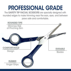 Magic Coat Professional Series Safety Tip Facial Dog Trimming Scissors
