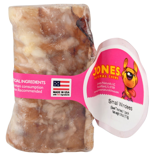 3” Windees Beef Trachea Ring – Natural Chew with Glucosamine, Oven-Baked, USA-Made, 20ct