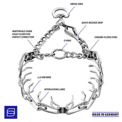 3.9 mm x 25" HS Snap On Style Prong Training Collar