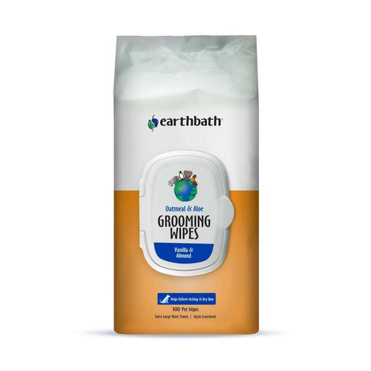 Earthbath Grooming Wipe Oatmeal and Aloe Vanilla and Almond Scent 100ct