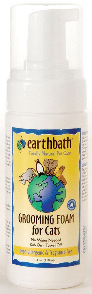 earthbath Waterless Grooming Foam for Cats Hypo-Allergenic Fragrance Free 4oz