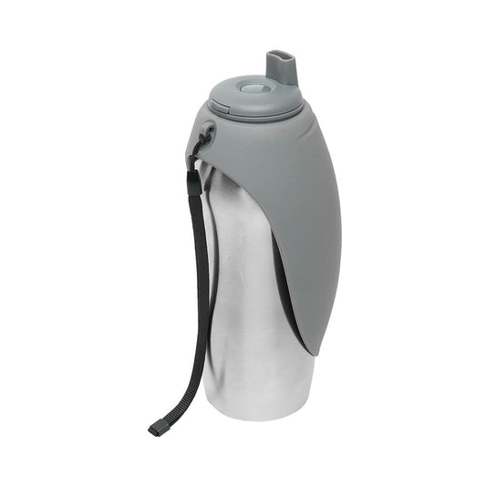 Messy Mutts Dog Travel Water Bottle Bowl Grey Default Title