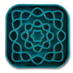 Messy Mutts Dog & Cat Slow Feeder Square Blue 2 Cup