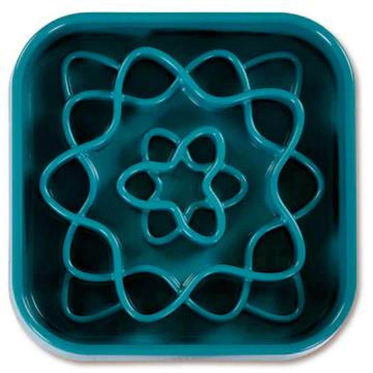 Messy Mutts Dog Slow Feeder Square Blue 8 Cup