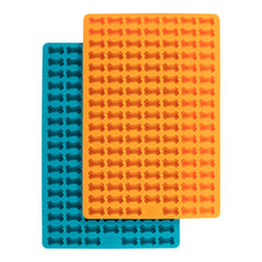 Messy Mutts Dog Silicone Mini Treat & Topper Making Mold Blue & Orange 2 Pack